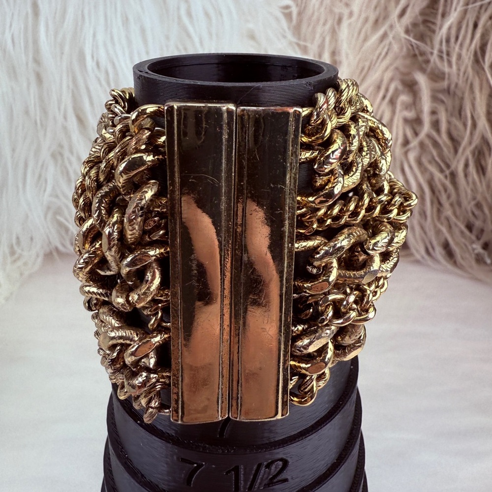 Vintage, super heavy, chunky chain, magnet closure, wide band bracelet - Picture 9 of 11